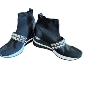 Michael Kors Black and Silver High-Top Sneakers